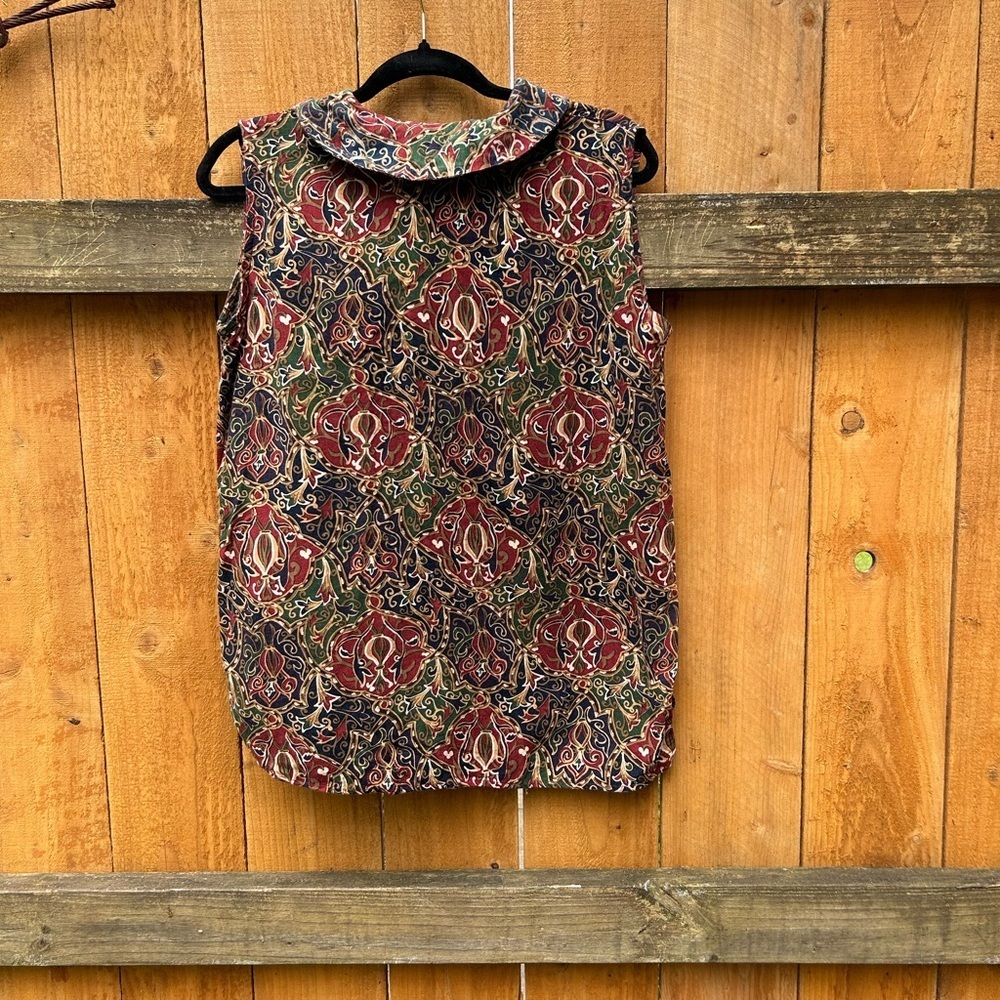 Vintage‎ SOLUTIONS Womens Casual Button Down Collared Blouse Cottagecore Medium - Picture 5 of 6